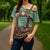 Lederhosen Oktoberfest Cross Shoulder Shirt Green Edelweiss Floral Polka Dots - Wonder Print Shop