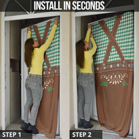 Lederhosen Oktoberfest Door Cover Green Edelweiss Floral Polka Dots - Wonder Print Shop