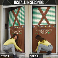 Lederhosen Oktoberfest Door Cover Green Edelweiss Floral Polka Dots - Wonder Print Shop