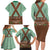 Lederhosen Oktoberfest Family Matching Long Sleeve Bodycon Dress and Hawaiian Shirt Green Edelweiss Floral Polka Dots - Wonder Print Shop