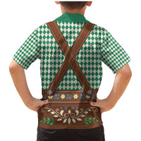 Lederhosen Oktoberfest Family Matching Mermaid Dress and Hawaiian Shirt Green Edelweiss Floral Polka Dots - Wonder Print Shop