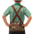 Lederhosen Oktoberfest Family Matching Mermaid Dress and Hawaiian Shirt Green Edelweiss Floral Polka Dots - Wonder Print Shop