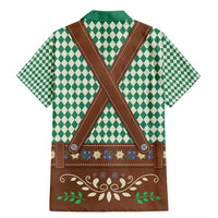 Lederhosen Oktoberfest Family Matching Mermaid Dress and Hawaiian Shirt Green Edelweiss Floral Polka Dots - Wonder Print Shop