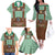 Lederhosen Oktoberfest Family Matching Off The Shoulder Long Sleeve Dress and Hawaiian Shirt Green Edelweiss Floral Polka Dots - Wonder Print Shop
