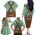 Lederhosen Oktoberfest Family Matching Off The Shoulder Long Sleeve Dress and Hawaiian Shirt Green Edelweiss Floral Polka Dots - Wonder Print Shop