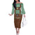 Lederhosen Oktoberfest Family Matching Off The Shoulder Long Sleeve Dress and Hawaiian Shirt Green Edelweiss Floral Polka Dots - Wonder Print Shop