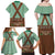 Lederhosen Oktoberfest Family Matching Off Shoulder Maxi Dress and Hawaiian Shirt Green Edelweiss Floral Polka Dots - Wonder Print Shop