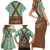Lederhosen Oktoberfest Family Matching Short Sleeve Bodycon Dress and Hawaiian Shirt Green Edelweiss Floral Polka Dots - Wonder Print Shop