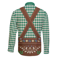 Lederhosen Oktoberfest Family Matching Summer Maxi Dress and Hawaiian Shirt Green Edelweiss Floral Polka Dots - Wonder Print Shop