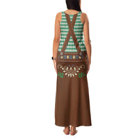 Lederhosen Oktoberfest Family Matching Tank Maxi Dress and Hawaiian Shirt Green Edelweiss Floral Polka Dots - Wonder Print Shop