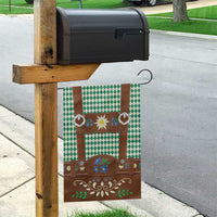 Lederhosen Oktoberfest Garden Flag Green Edelweiss Floral Polka Dots - Wonder Print Shop