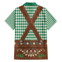 Lederhosen Oktoberfest Hawaiian Shirt Green Edelweiss Floral Polka Dots - Wonder Print Shop
