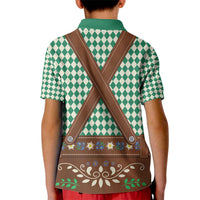 Lederhosen Oktoberfest Kid Polo Shirt Green Edelweiss Floral Polka Dots - Wonder Print Shop