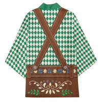 Lederhosen Oktoberfest Kimono Green Edelweiss Floral Polka Dots - Wonder Print Shop