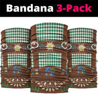 Lederhosen Oktoberfest Neck Gaiter Green Edelweiss Floral Polka Dots - Wonder Print Shop