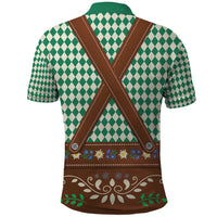 Lederhosen Oktoberfest Polo Shirt Green Edelweiss Floral Polka Dots - Wonder Print Shop
