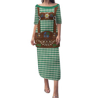 Lederhosen Oktoberfest Puletasi Green Edelweiss Floral Polka Dots - Wonder Print Shop