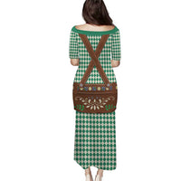 Lederhosen Oktoberfest Puletasi Green Edelweiss Floral Polka Dots - Wonder Print Shop