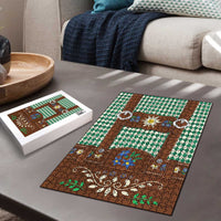 Lederhosen Oktoberfest Puzzle Green Edelweiss Floral Polka Dots - Wonder Print Shop