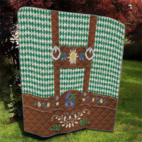 Lederhosen Oktoberfest Quilt Green Edelweiss Floral Polka Dots - Wonder Print Shop