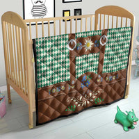 Lederhosen Oktoberfest Quilt Green Edelweiss Floral Polka Dots - Wonder Print Shop