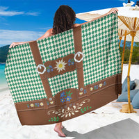 Lederhosen Oktoberfest Sarong Green Edelweiss Floral Polka Dots - Wonder Print Shop