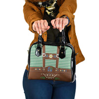 Lederhosen Oktoberfest Shoulder Handbag Green Edelweiss Floral Polka Dots - Wonder Print Shop