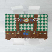 Lederhosen Oktoberfest Tablecloth Green Edelweiss Floral Polka Dots - Wonder Print Shop