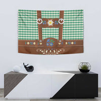 Lederhosen Oktoberfest Tapestry Green Edelweiss Floral Polka Dots - Wonder Print Shop