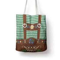 Lederhosen Oktoberfest Tote Bag Green Edelweiss Floral Polka Dots - Wonder Print Shop