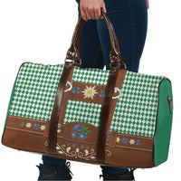 Lederhosen Oktoberfest Travel Bag Green Edelweiss Floral Polka Dots - Wonder Print Shop