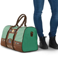 Lederhosen Oktoberfest Travel Bag Green Edelweiss Floral Polka Dots - Wonder Print Shop