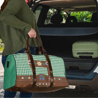 Lederhosen Oktoberfest Travel Bag Green Edelweiss Floral Polka Dots - Wonder Print Shop