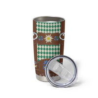 Lederhosen Oktoberfest Tumbler Cup Green Edelweiss Floral Polka Dots - Wonder Print Shop