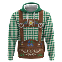 Lederhosen Oktoberfest Zip Hoodie Green Edelweiss Floral Polka Dots - Wonder Print Shop