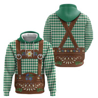 Lederhosen Oktoberfest Zip Hoodie Green Edelweiss Floral Polka Dots - Wonder Print Shop