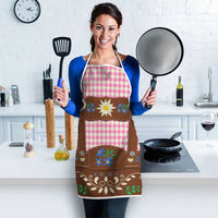 Lederhosen Oktoberfest Apron Pink Edelweiss Floral Polka Dots - Wonder Print Shop