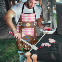 Lederhosen Oktoberfest Apron Pink Edelweiss Floral Polka Dots - Wonder Print Shop