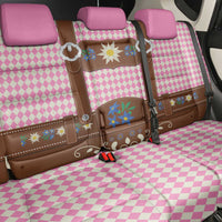 Lederhosen Oktoberfest Back Car Seat Cover Pink Edelweiss Floral Polka Dots - Wonder Print Shop