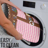 Lederhosen Oktoberfest Bathroom Set Pink Edelweiss Floral Polka Dots - Wonder Print Shop