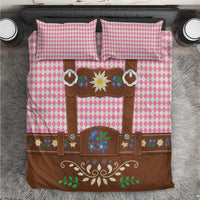 Lederhosen Oktoberfest Bedding Set Pink Edelweiss Floral Polka Dots - Wonder Print Shop