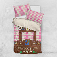 Lederhosen Oktoberfest Bedding Set Pink Edelweiss Floral Polka Dots - Wonder Print Shop
