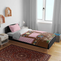 Lederhosen Oktoberfest Bedding Set Pink Edelweiss Floral Polka Dots - Wonder Print Shop