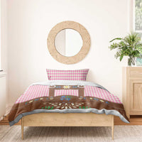 Lederhosen Oktoberfest Bedding Set Pink Edelweiss Floral Polka Dots - Wonder Print Shop