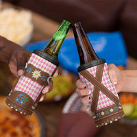 Lederhosen Oktoberfest 4 in 1 Can Cooler Tumbler Pink Edelweiss Floral Polka Dots - Wonder Print Shop