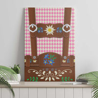 Lederhosen Oktoberfest Canvas Wall Art Pink Edelweiss Floral Polka Dots - Wonder Print Shop