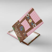 Lederhosen Oktoberfest Canvas Wall Art Pink Edelweiss Floral Polka Dots - Wonder Print Shop