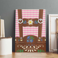 Lederhosen Oktoberfest Canvas Wall Art Pink Edelweiss Floral Polka Dots - Wonder Print Shop