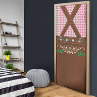 Lederhosen Oktoberfest Door Cover Pink Edelweiss Floral Polka Dots - Wonder Print Shop