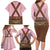 Lederhosen Oktoberfest Family Matching Long Sleeve Bodycon Dress and Hawaiian Shirt Pink Edelweiss Floral Polka Dots - Wonder Print Shop